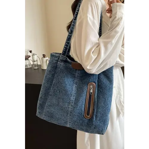 Stylish Medium Denim Tote Bag