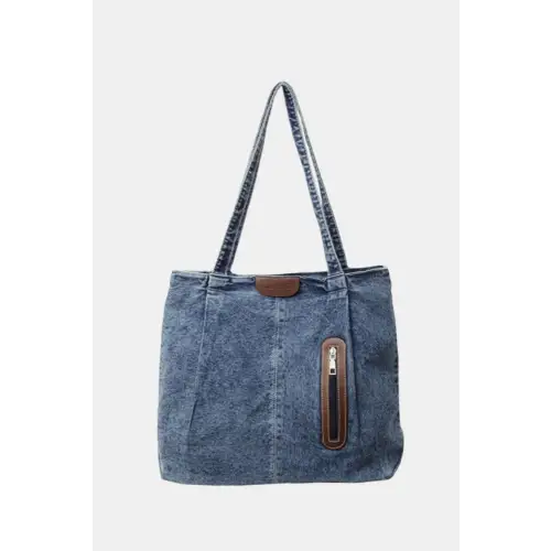 Stylish Medium Denim Tote Bag Light One Size