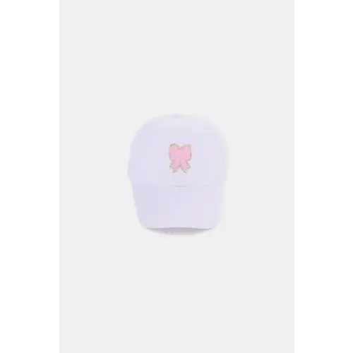 Stylish Ribbon Bow Chenille Patch Baseball Cap