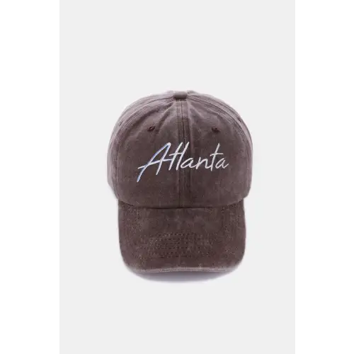 Stylish Washed Atlanta Embroidered Baseball Cap