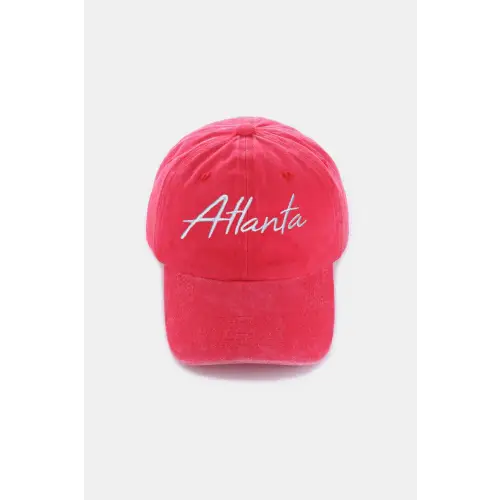 Stylish Washed Atlanta Embroidered Baseball Cap