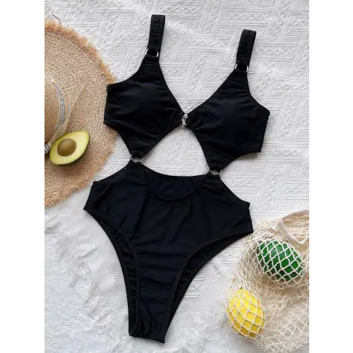 Sultry Cutout Plunge One-Piece Swimsuit for Beach Glamour
