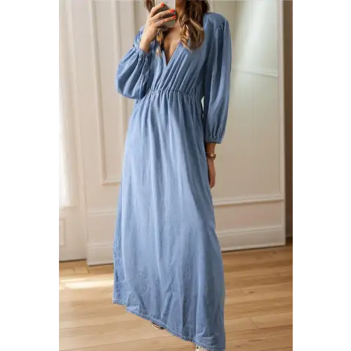 Sultry Tied Denim Dress Light