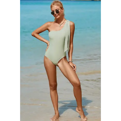 Tied Shoulder One-Piece Swimwear