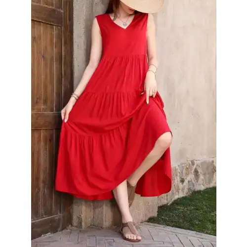 Tiered Cotton Comfort Dress