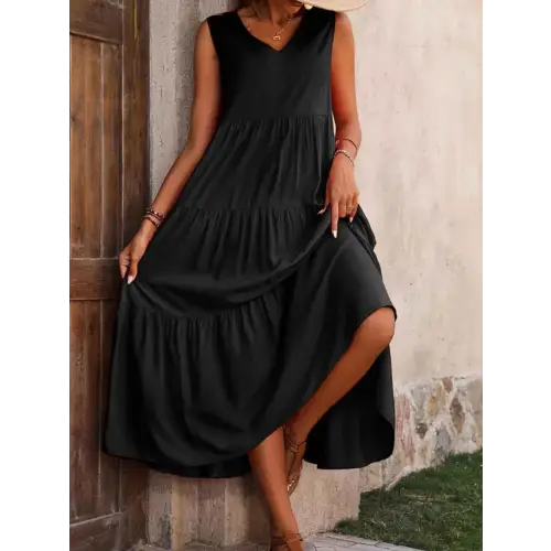 Tiered Cotton Comfort Dress