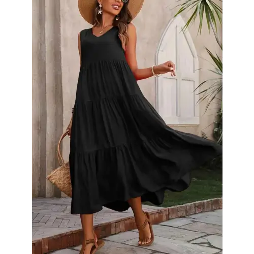 Tiered Cotton Comfort Dress