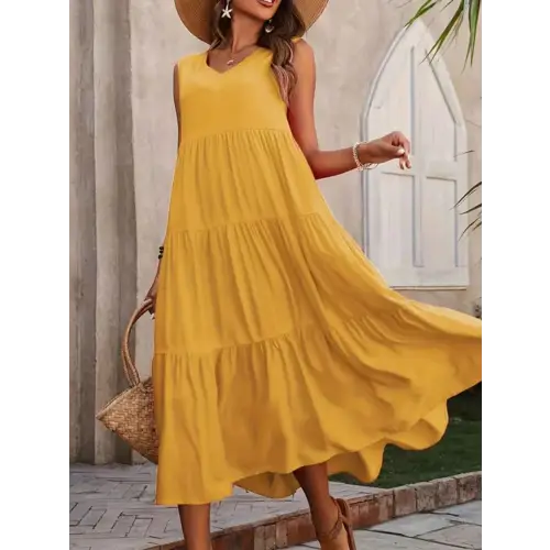 Tiered Cotton Comfort Dress