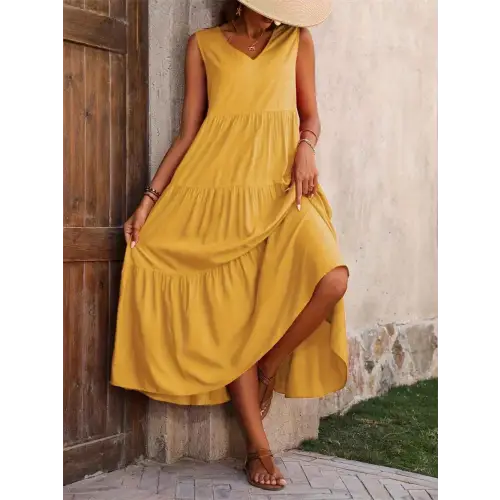 Tiered Cotton Comfort Dress