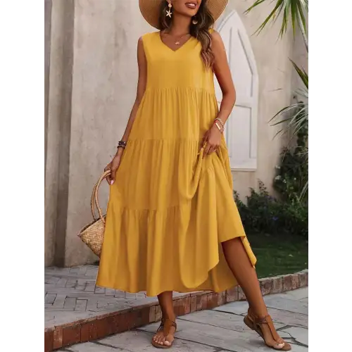 Tiered Cotton Comfort Dress
