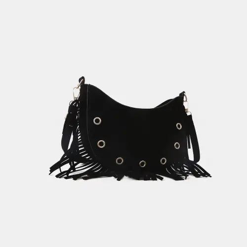 Trendy Brown Fringe Crossbody Bag