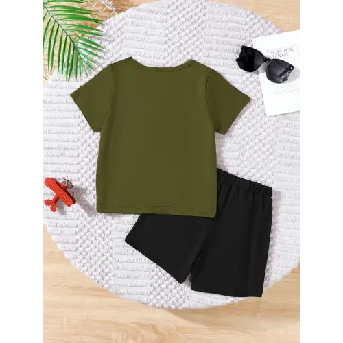 Trendy Color Block Kids Clothing Set