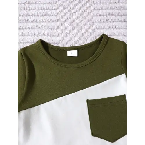 Trendy Color Block Kids Clothing Set
