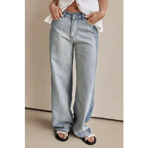 Contrast Straight Leg Jeans