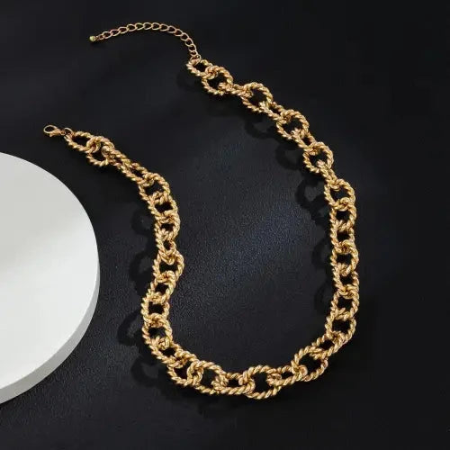 Punk Twist Gold Chain Necklace