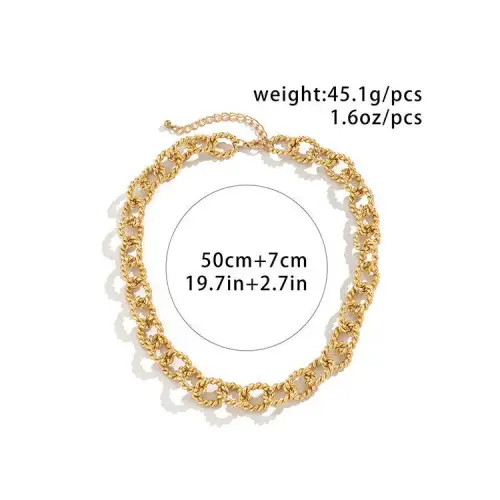 Punk Twist Gold Chain Necklace