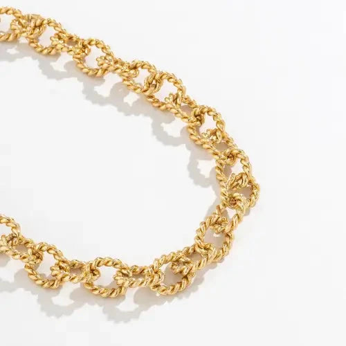 Punk Twist Gold Chain Necklace