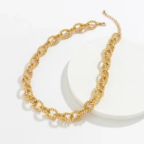 Punk Twist Gold Chain Necklace