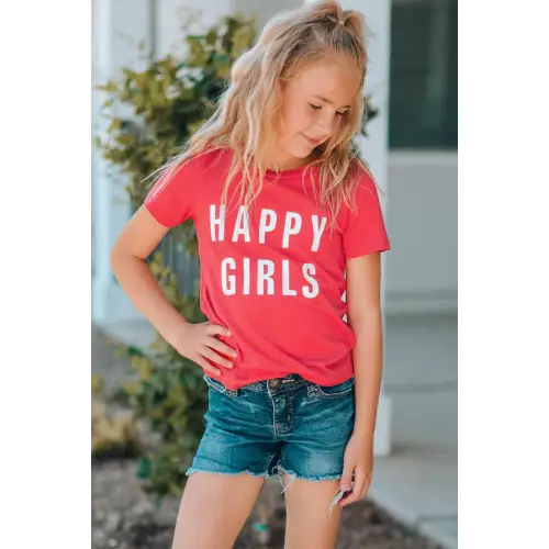 Trendy Girls Letter Graphic Short Sleeve T-Shirt for Effortless Style