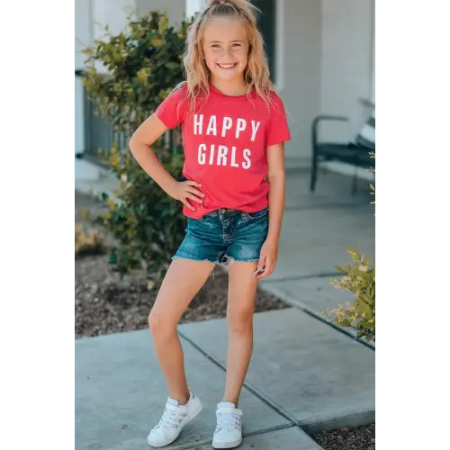 Trendy Girls Letter Graphic Short Sleeve T-Shirt for Effortless Style
