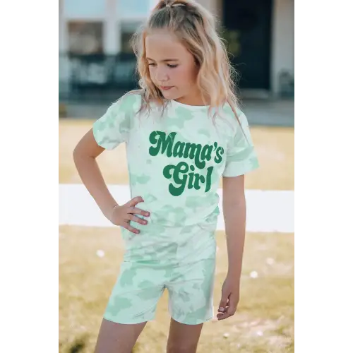 Trendy Girls Lounge Set - Printed Letter Graphic Lounge Set for Stylish Comfort