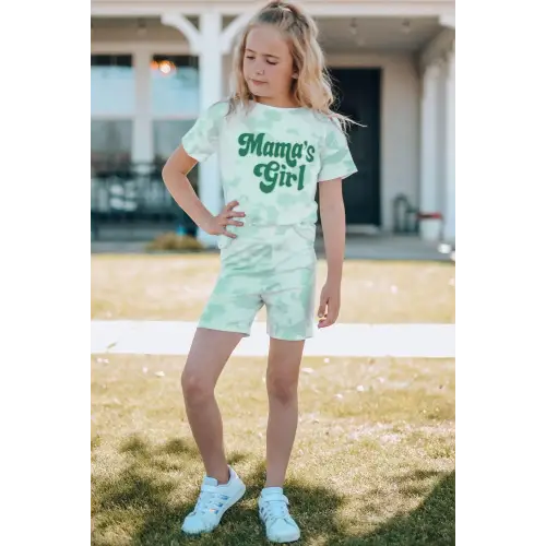 Trendy Girls Lounge Set - Printed Letter Graphic Lounge Set for Stylish Comfort