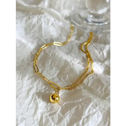 Trendy Double Chain Anklet Gold 18K