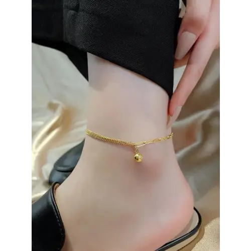 Trendy Double Chain Anklet Gold 18K