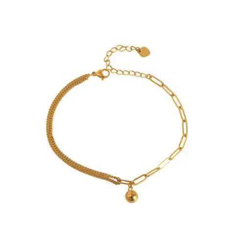 Trendy Double Chain Anklet Gold 18K