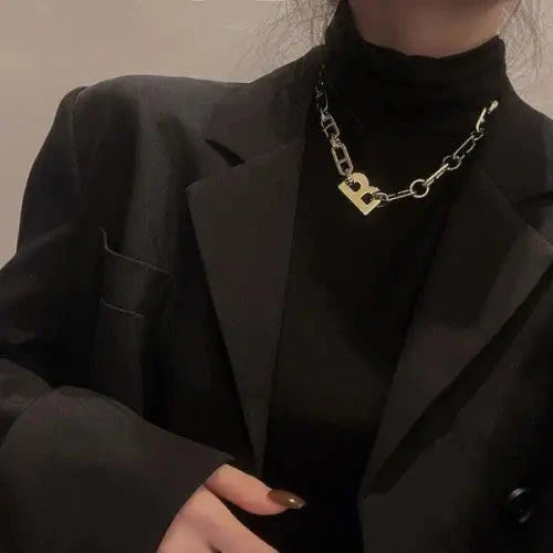 Hip Hop Gold Necklace B Letter