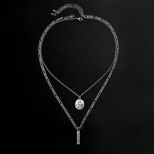 Layered Silver Chain Necklace