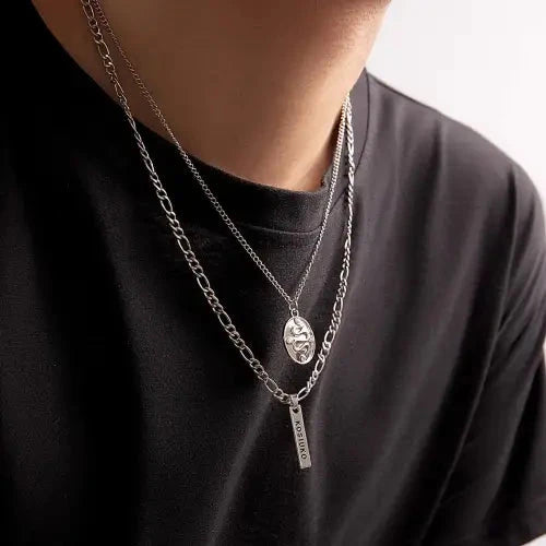 Layered Silver Chain Necklace