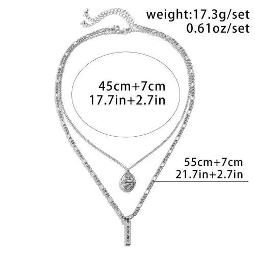 Layered Silver Chain Necklace