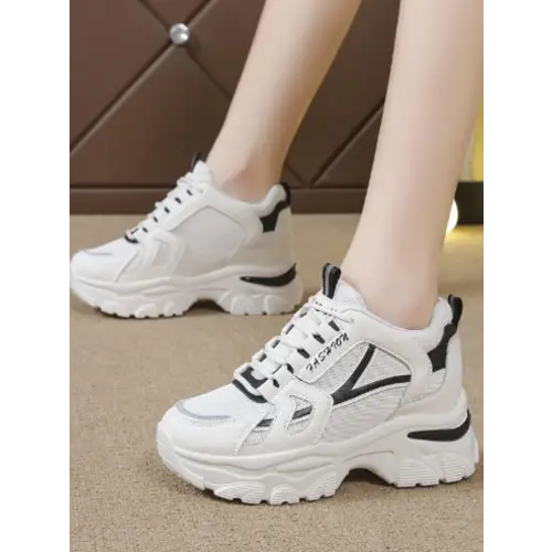 Trendy Platform Sneakers Black