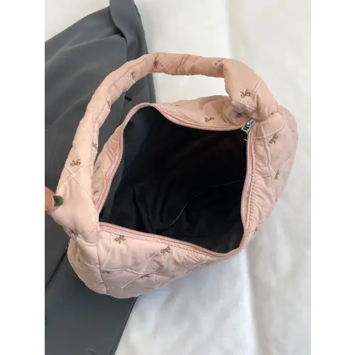 Trendy Pink Bow Polyester Shoulder Bag