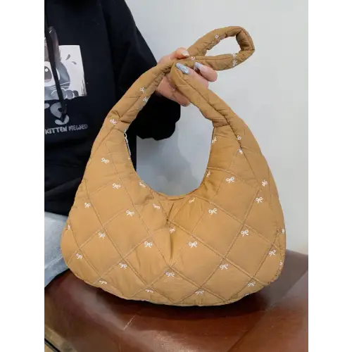 Trendy Pink Bow Polyester Shoulder Bag