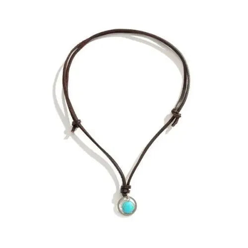 Ring Hollow Turquoise Necklace