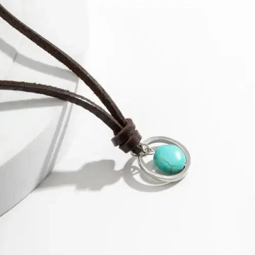 Ring Hollow Turquoise Necklace
