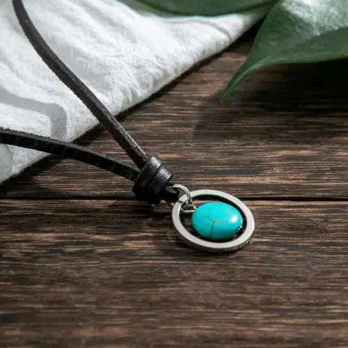 Ring Hollow Turquoise Necklace