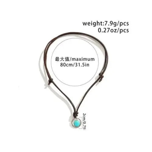 Ring Hollow Turquoise Necklace