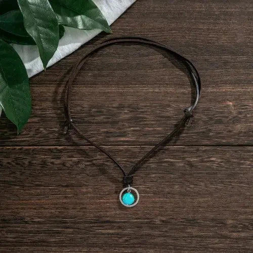 Ring Hollow Turquoise Necklace