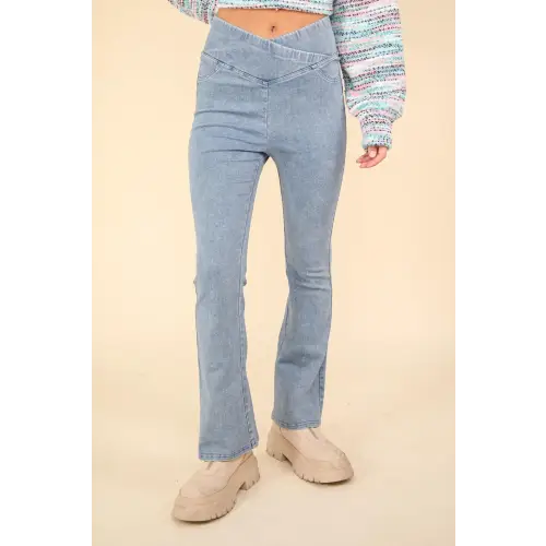 Stretchy Denim Leggings Lt Indigo