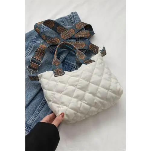 Trendy Bubble Textured Printed Strap Handbag for Fashionistas White One Size
