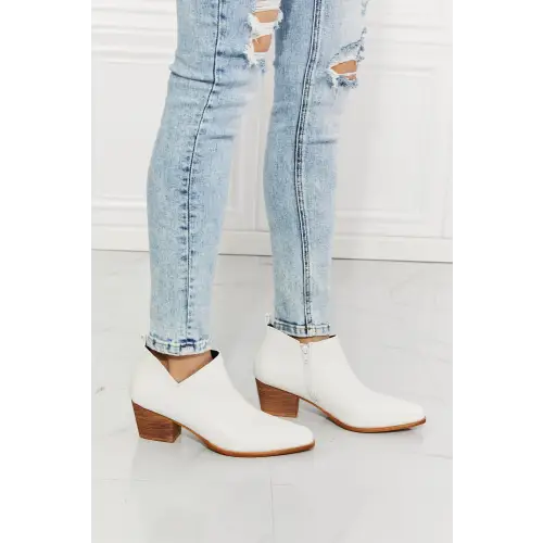 Embroidered Bootie White
