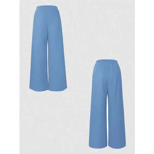 Buttoned Pocketed Cotton-Linen Set