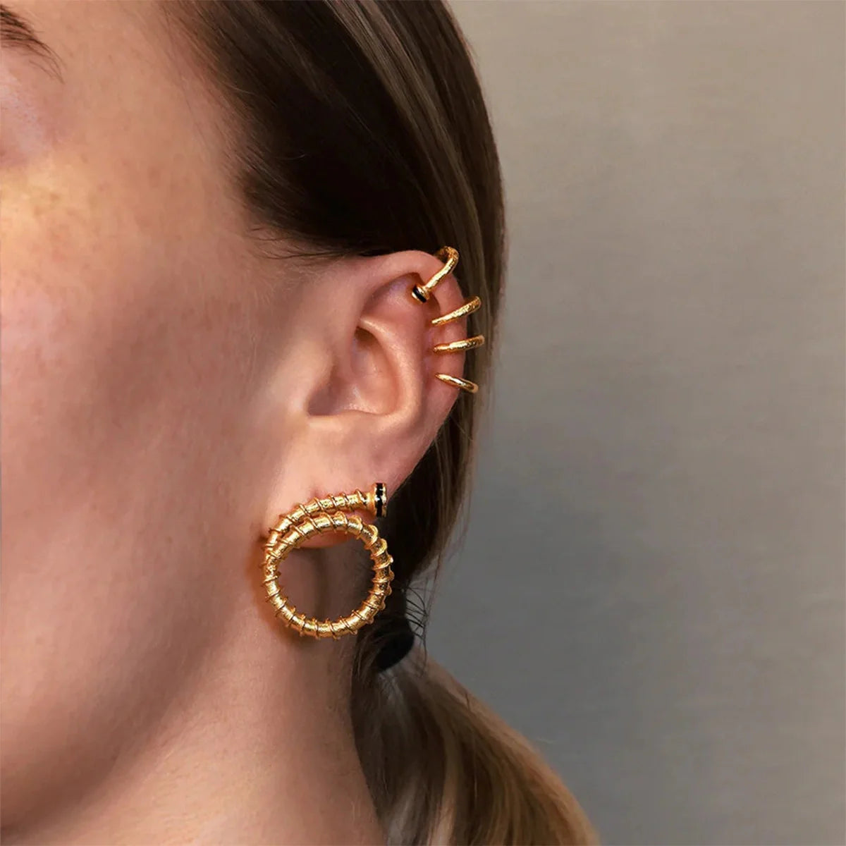 U-Shaped Gold Earrings