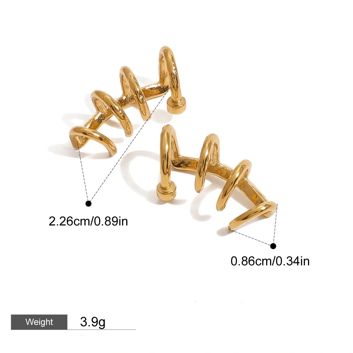 U-Shaped Gold Earrings