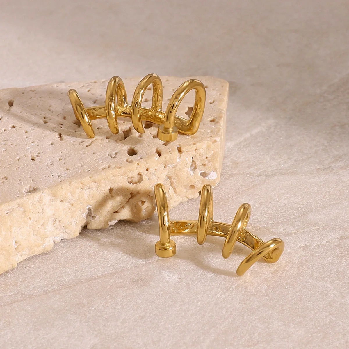 U-Shaped Gold Earrings