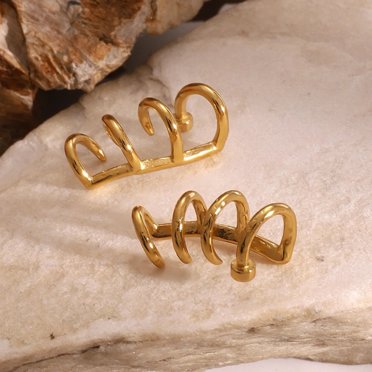 U-Shaped Gold Earrings