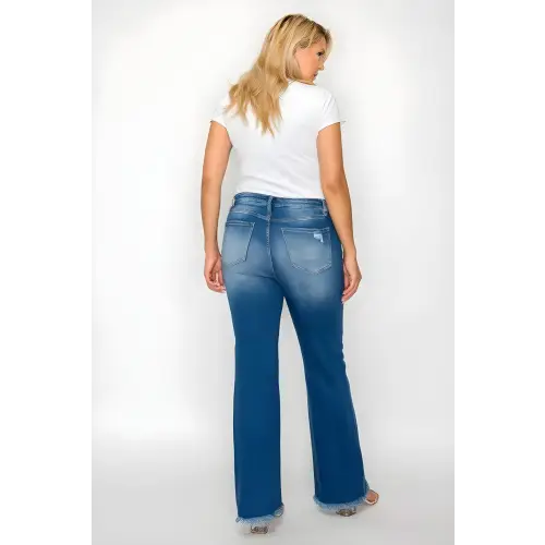 Raw Hem High Rise Bootcut Jeans
